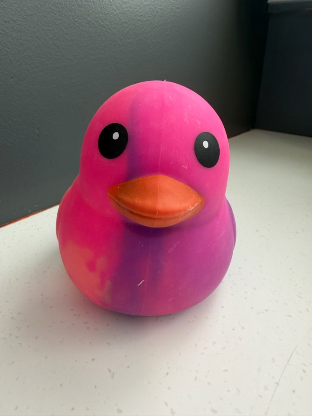 Pink Purple Rubber Duck Toy with Orange Beak - Kids Bath Toy
